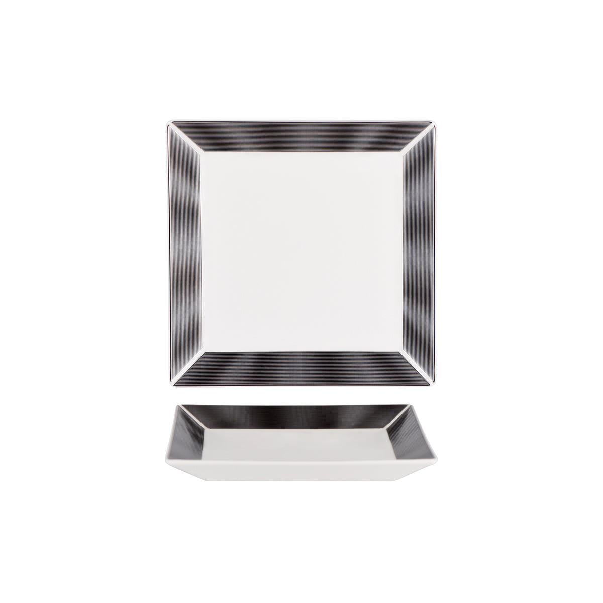 N11734-4719 Nikko Japan Silk Black Square Plate Wide Rim 250mm Tomkin Australia Hospitality Supplies