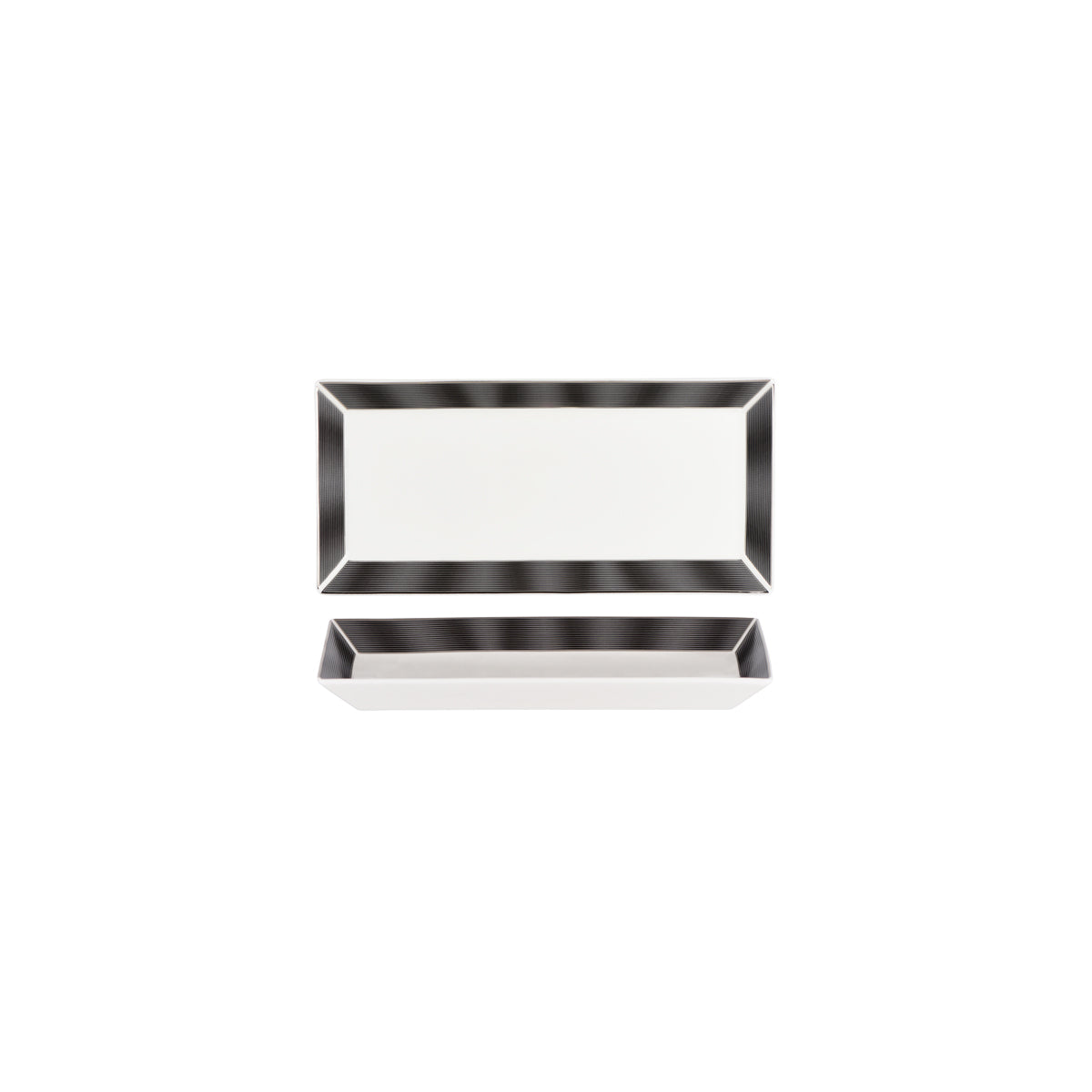 N11734-4724 Nikko Japan Silk Black Rectangular Plate Wide Rim 231mm Tomkin Australia Hospitality Supplies