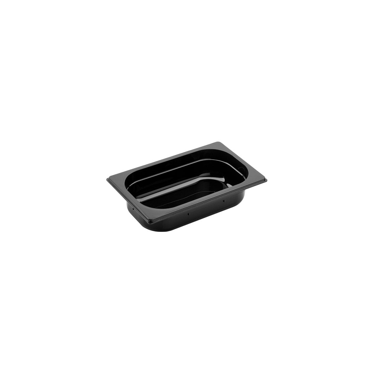 PC-14065BK Inox Macel Gastronorm Pan Polycarbonate Black 1/4 Size 65mm Tomkin Australia Hospitality Supplies
