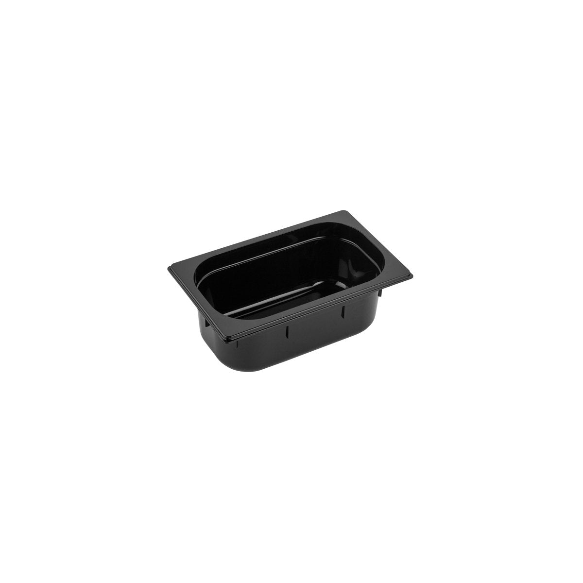 PC-14100BK Inox Macel Gastronorm Pan Polycarbonate Black 1/4 Size 100mm Tomkin Australia Hospitality Supplies