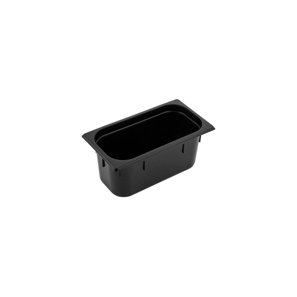 PC-14150BK Inox Macel Gastronorm Pan Polycarbonate Black 1/4 Size 150mm Tomkin Australia Hospitality Supplies