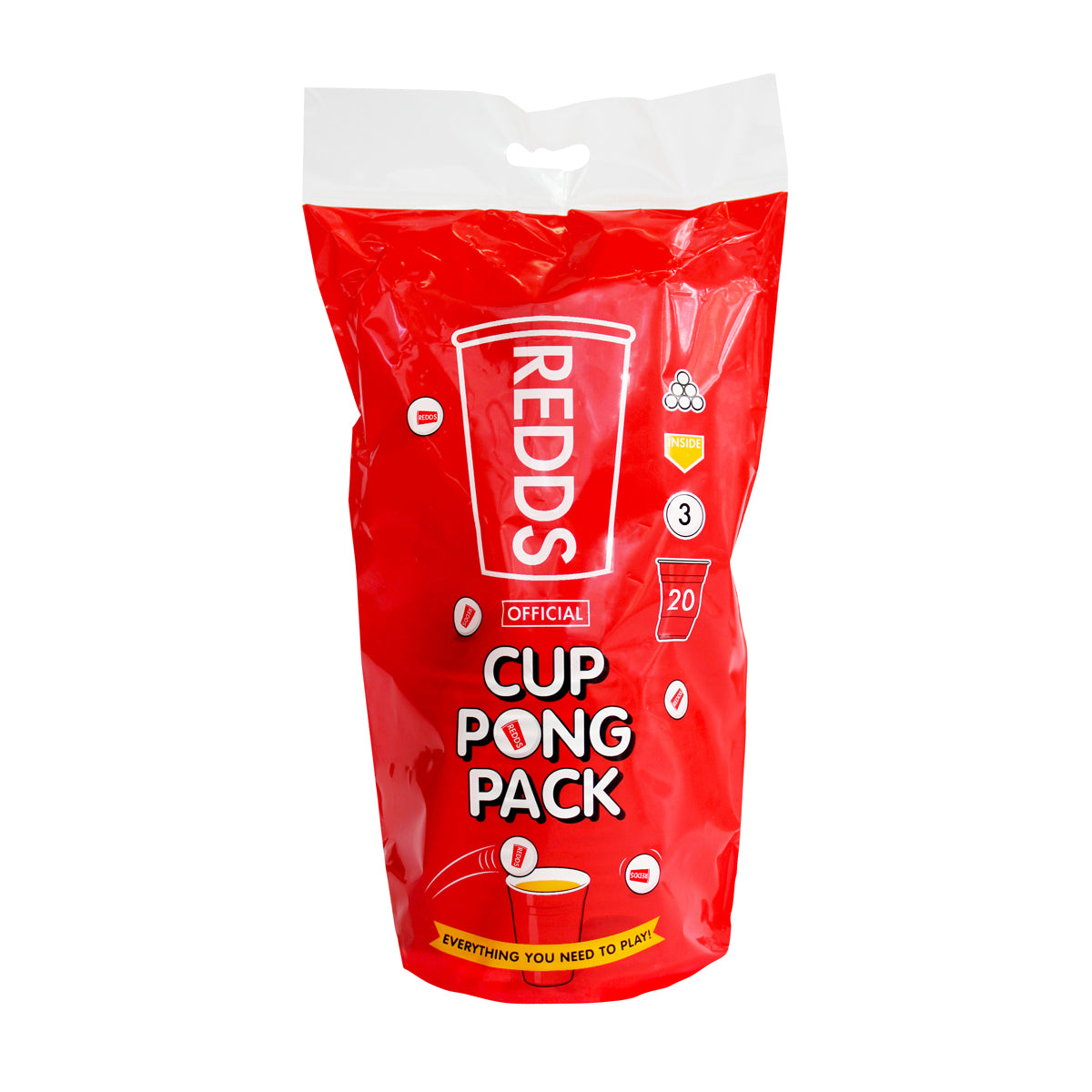 RCCP425RD20 Redds Redds Cup Pong Pack With 3 Ping Pong Balls 425ml Tomkin Australia Hospitality Supplies