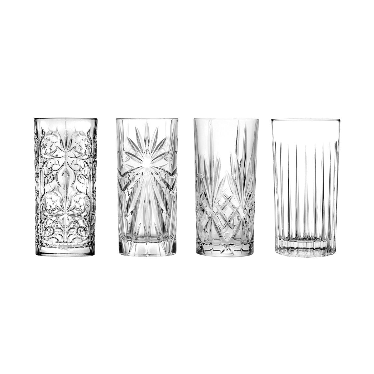 RCR363-573 RCR Cristalleria Mixology Long Drink Mixed Set Of 4 Tomkin Australia Hospitality Supplies