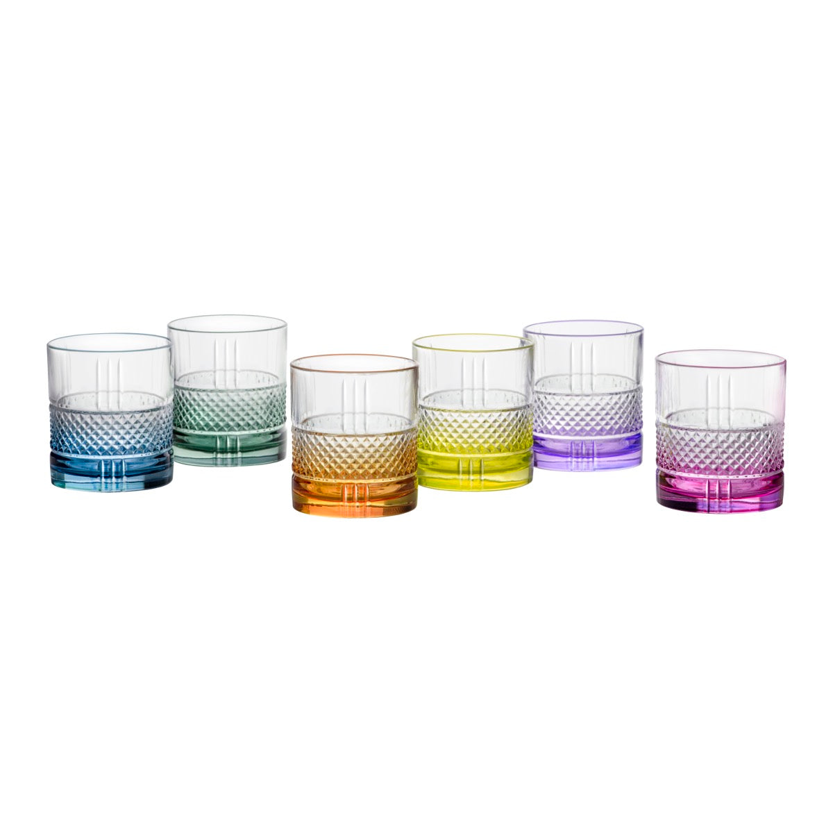 RCR363-673 RCR Brilliante Assorted D.O.F Tumbler 6pc Set 337ml Tomkin Australia Hospitality Supplies