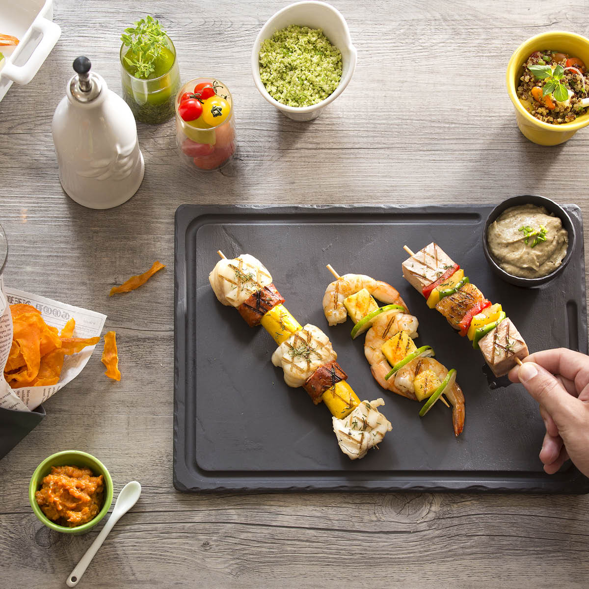 Basalt Bamboo Liner Tray 340x195mm