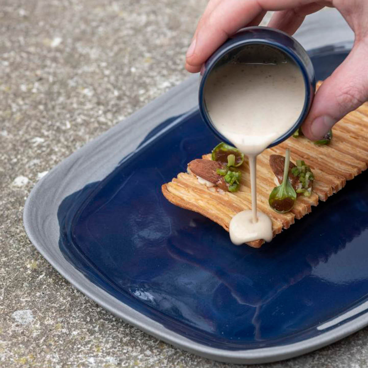 Revol No.W Indigo Blue Rectangular Plate 330x240x24mm