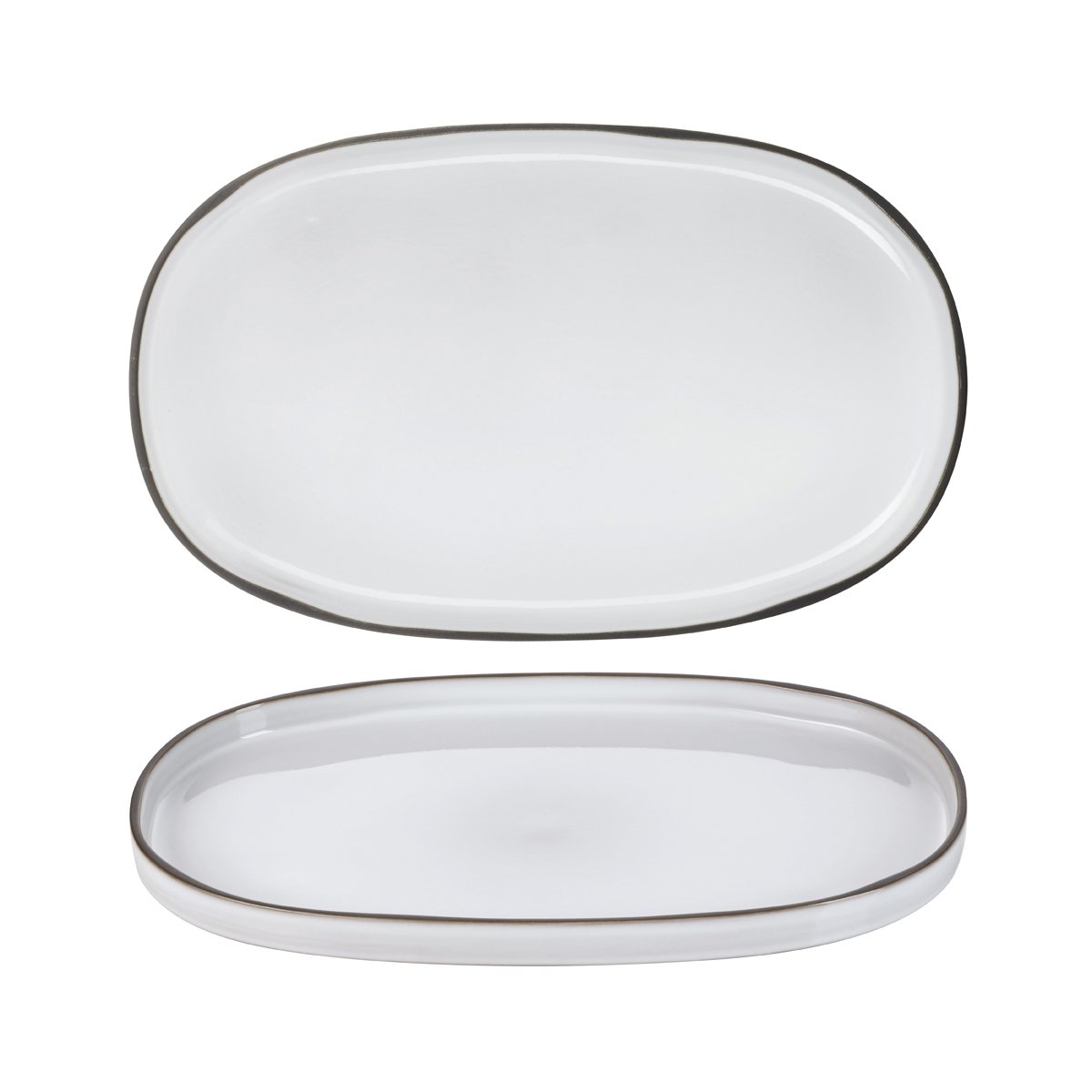 RV652759 Revol Caractere White Cumulus Oval Plate 355x218mm Tomkin Australia Hospitality Supplies