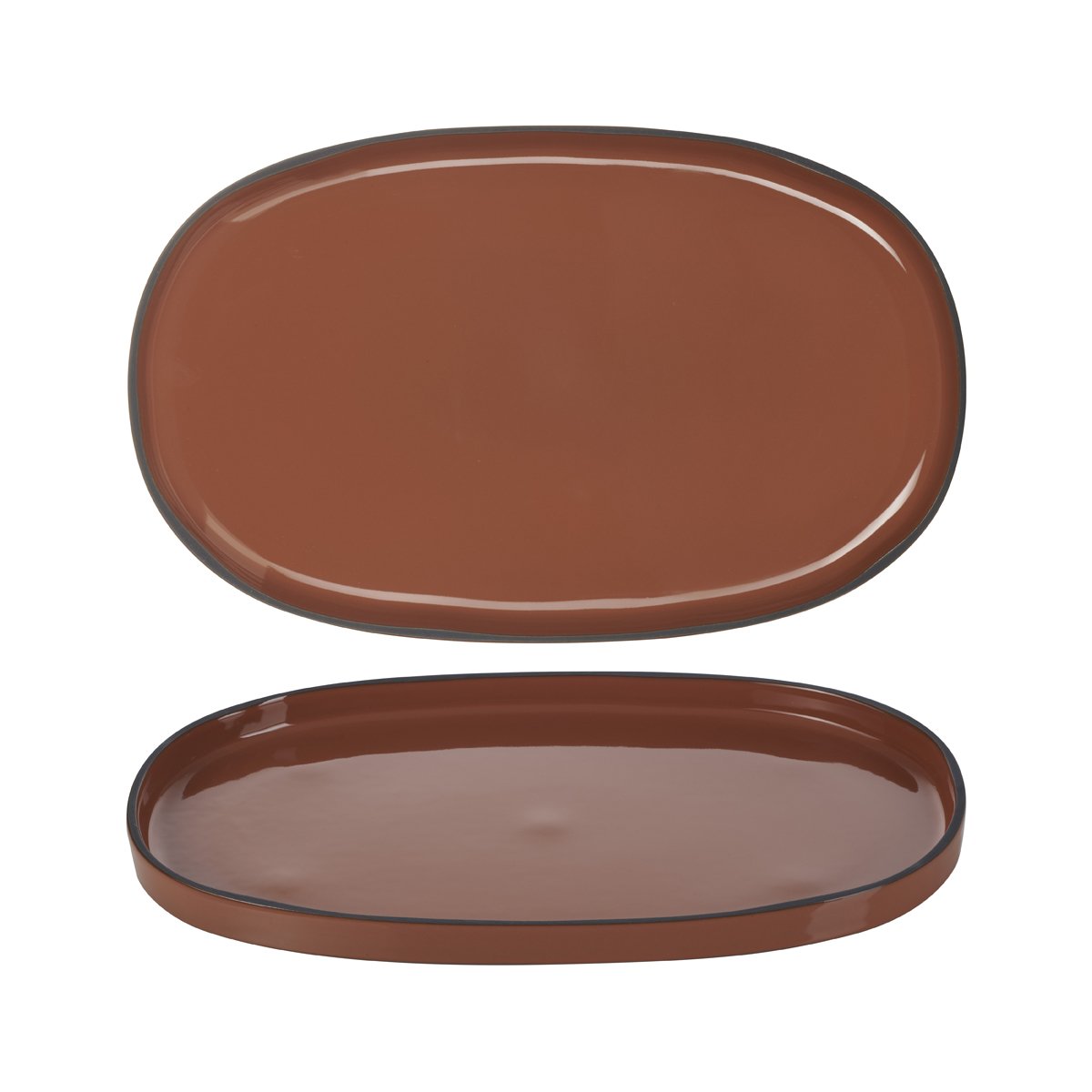 RV652761 Revol Caractere Cinnamon Oval Plate 355x218mm Tomkin Australia Hospitality Supplies