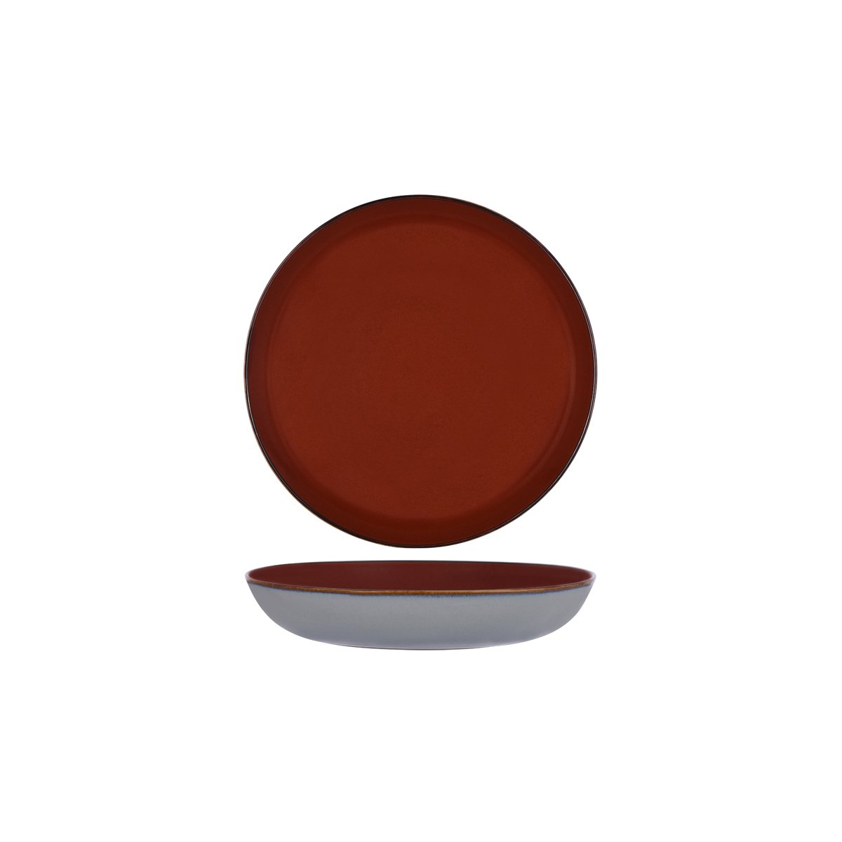 SERAXB5116177 Serax Serax Terres De Reves Rust Smoke Blue Exterior Round Pasta Plate 235mm Tomkin Australia Hospitality Supplies