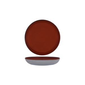 Serax Terres De Reves Rust Smoke Blue Exterior Round Pasta Plate 235mm