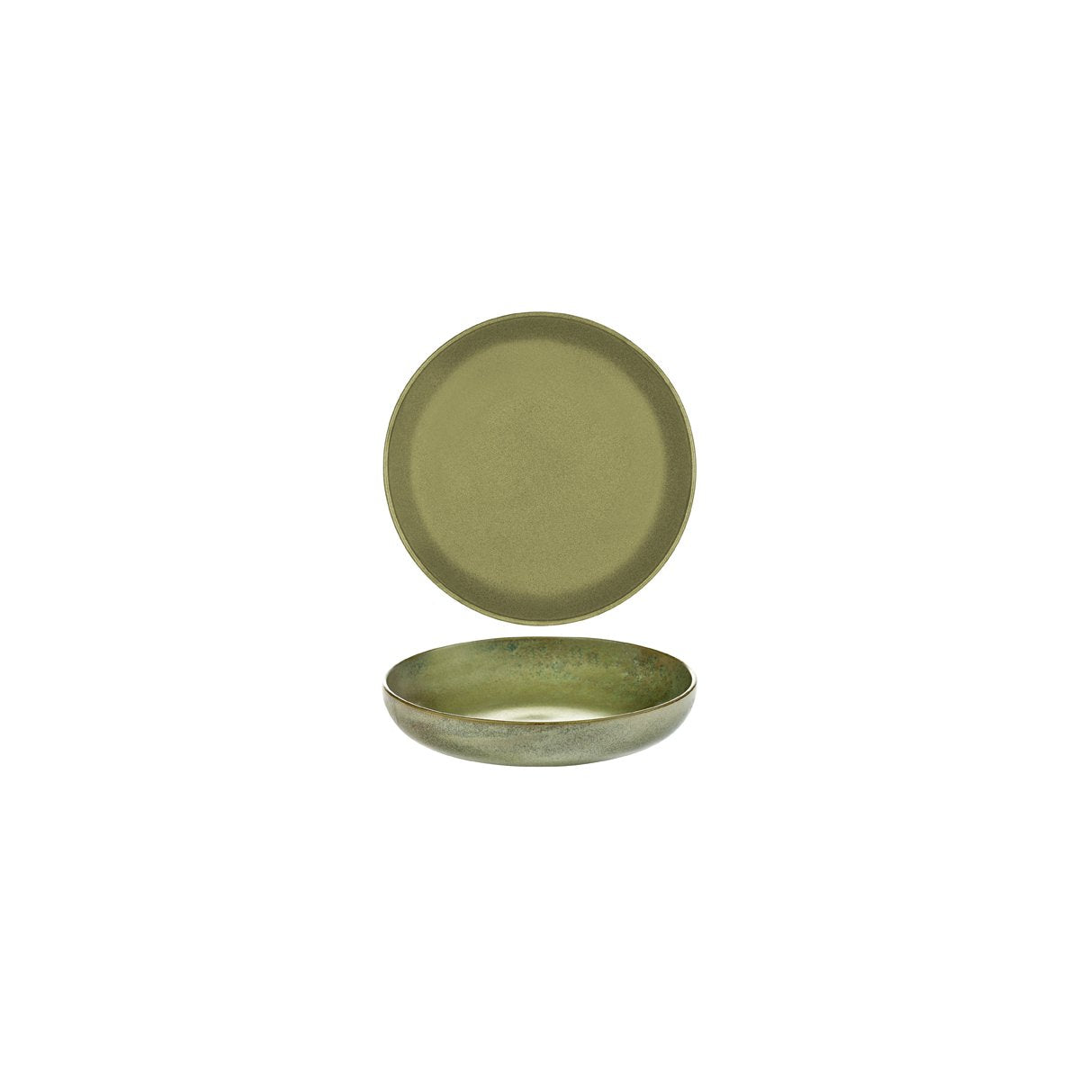 SERAXB5116204A Serax Serax Surface Camo Green Round Deep Plate 160mm Tomkin Australia Hospitality Supplies