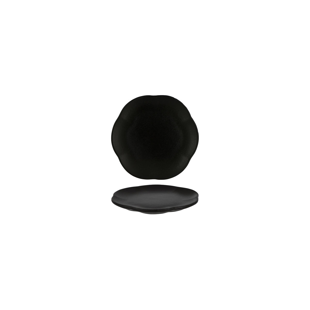 SERAXB5120238B Serax Serax Inku Black Round Ribbed Plate 139mm Tomkin Australia Hospitality Supplies