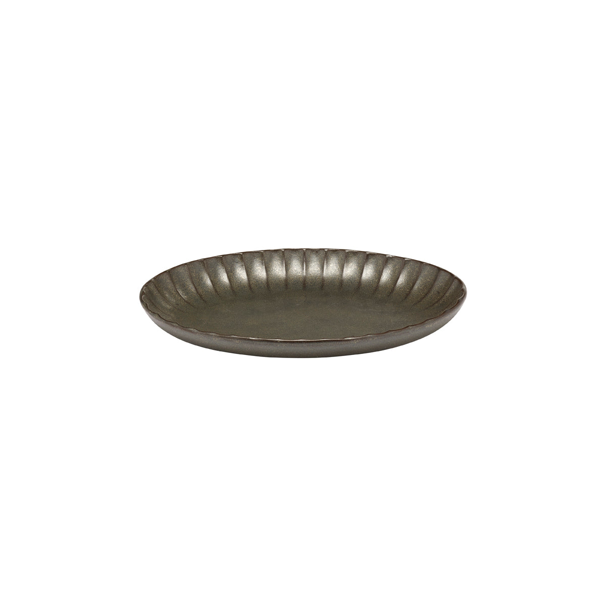SERAXB5120248G Serax Serax Inku Green Oval Serving Bowl 220x154mm Tomkin Australia Hospitality Supplies