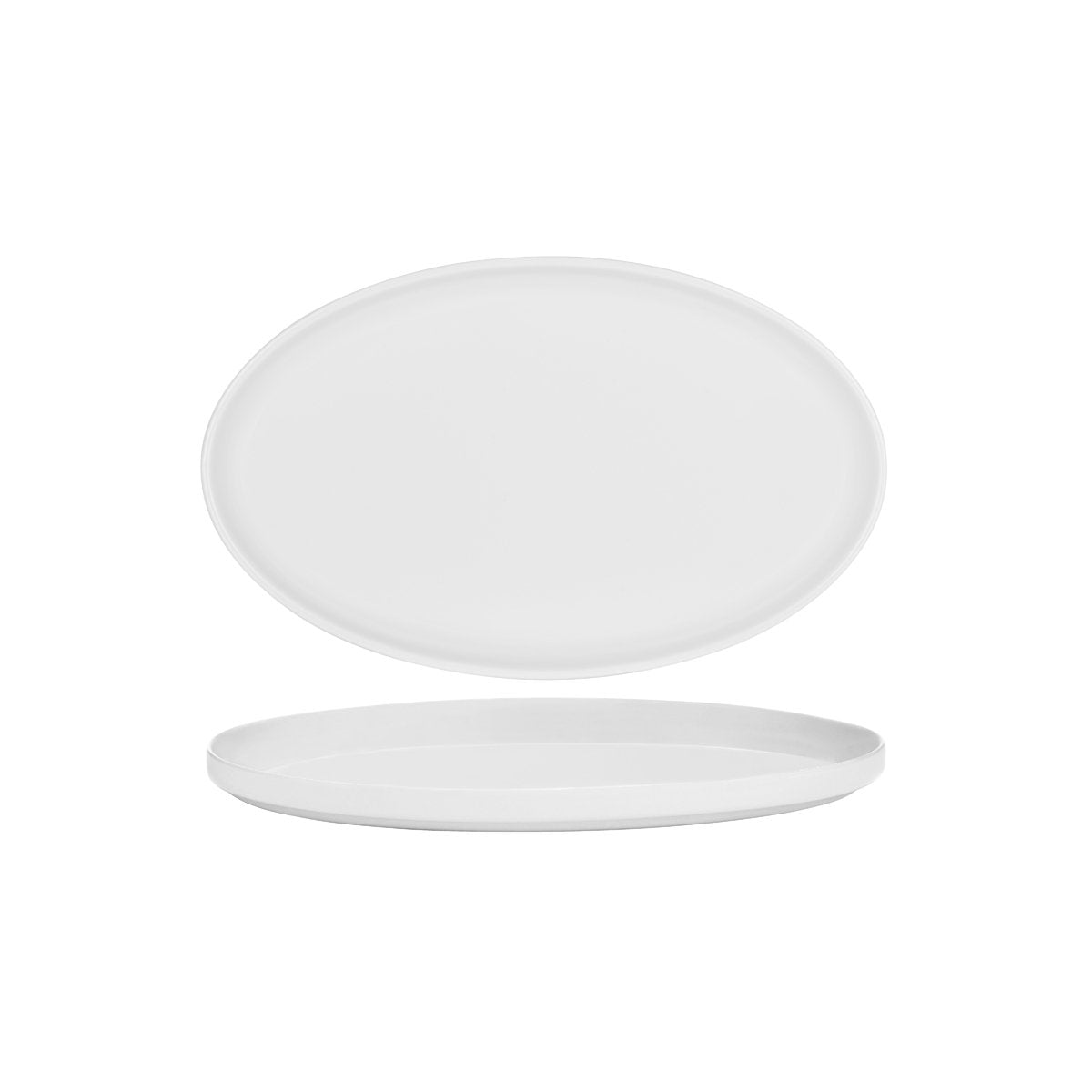 SERAXB6219121 Serax Serax Passe-Partout Matt White Oval Low Plate 290x180mm Tomkin Australia Hospitality Supplies