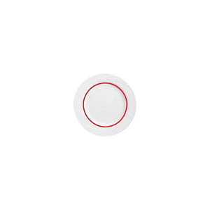 Donna Senior Decor Round Flat Rim Plate with Red Narrow Band 160mm