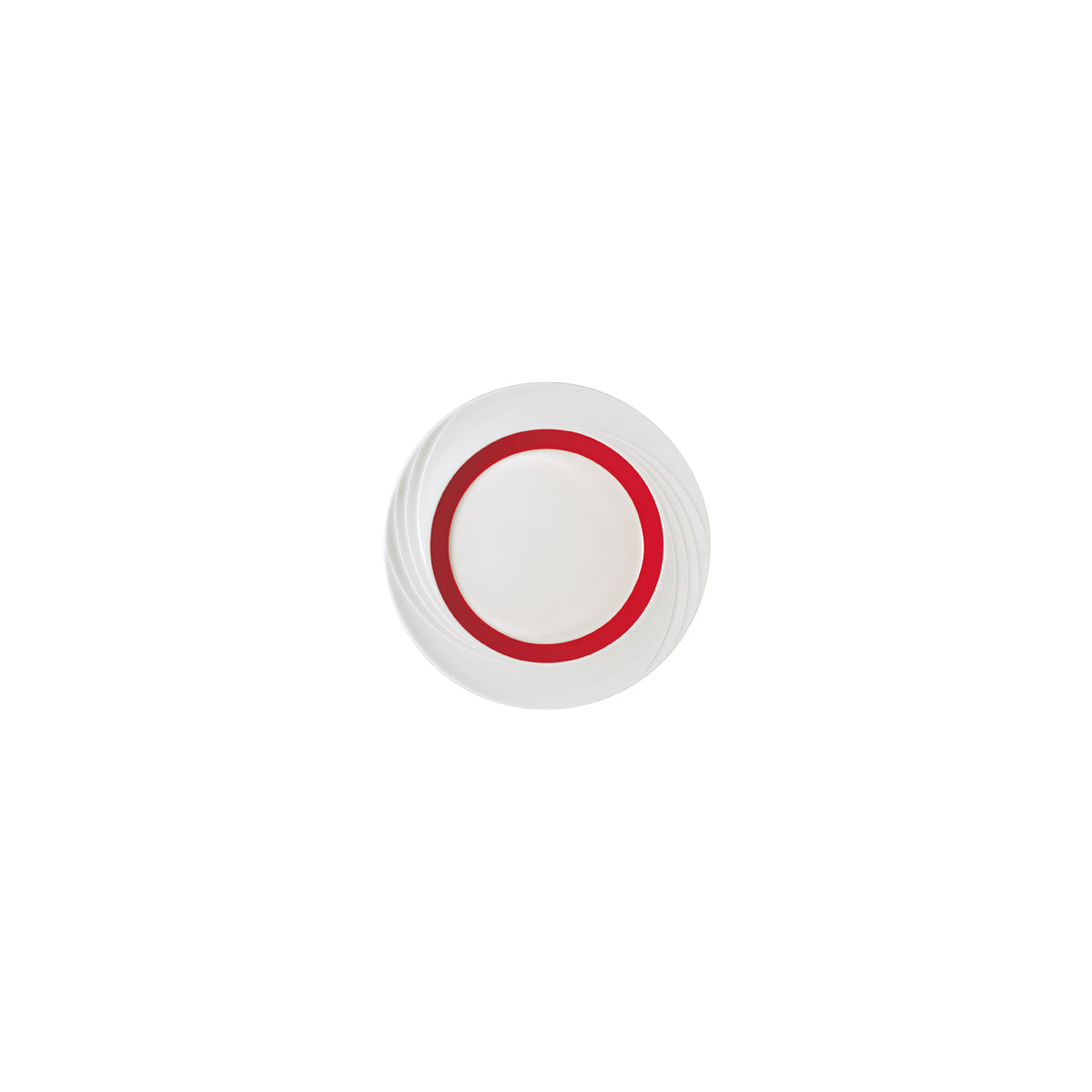 SH9180016/62931 Donna Senior Decor Round Flat Rim Plate with Red Wide Band 160mm Tomkin Australia Hospitality Supplies