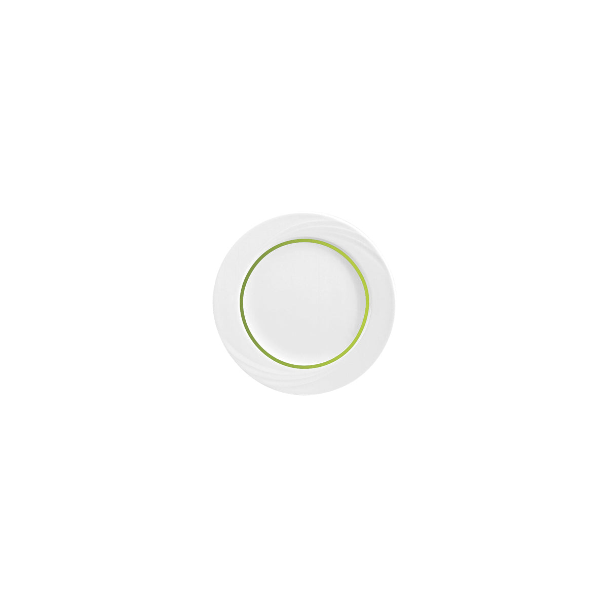 SH9180016/62940 Donna Senior Decor Round Flat Rim Plate with Light Green Narrow Band 160mm Tomkin Australia Hospitality Supplies