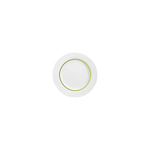 Donna Senior Decor Round Flat Rim Plate with Light Green Narrow Band 160mm