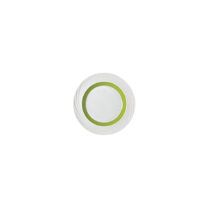 Donna Senior Decor Round Flat Rim Plate with Light Green Wide Band 160mm