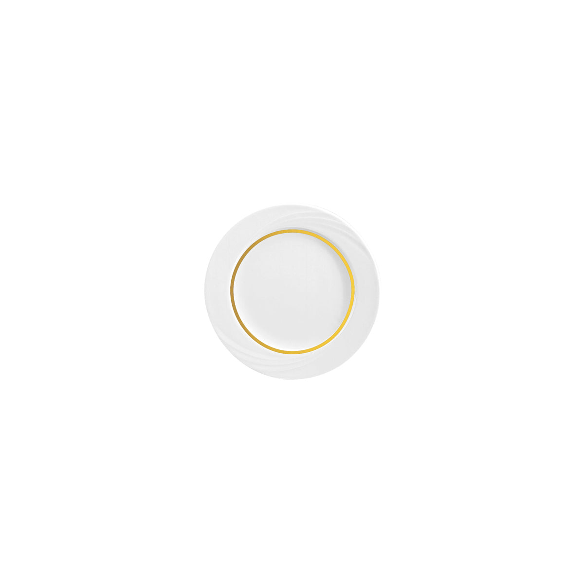 SH9180016/62980 Donna Senior Decor Round Flat Rim Plate with Yellow Narrow Band 160mm Tomkin Australia Hospitality Supplies