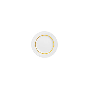 Donna Senior Decor Round Flat Rim Plate with Yellow Narrow Band 160mm