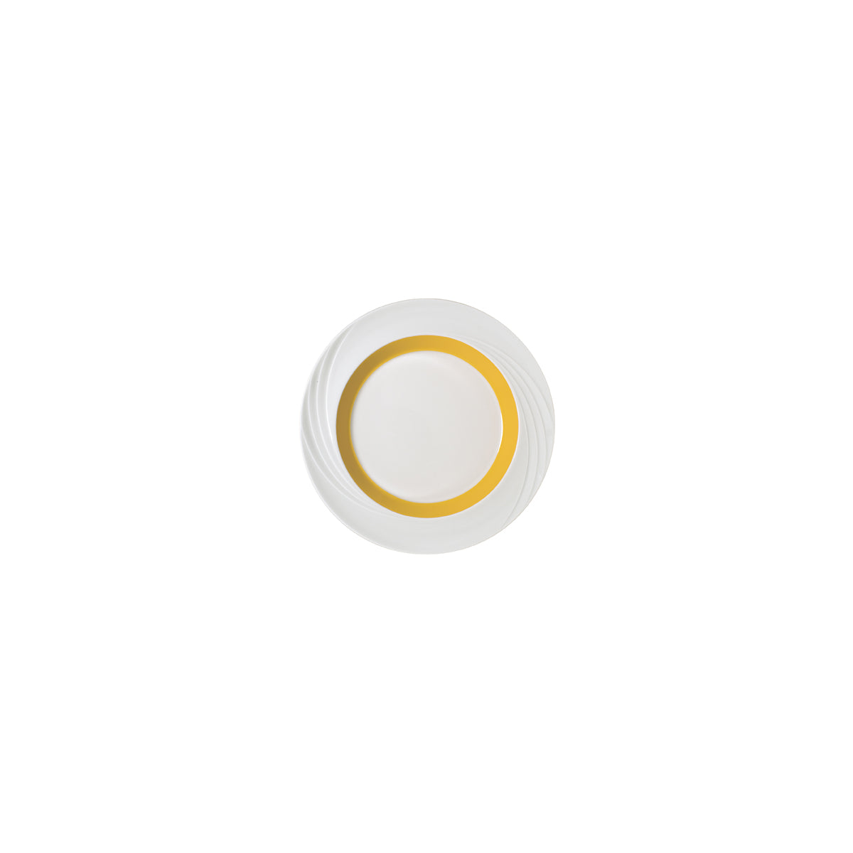 SH9180016/62981 Donna Senior Decor Round Flat Rim Plate with Yellow Wide Band 160mm Tomkin Australia Hospitality Supplies