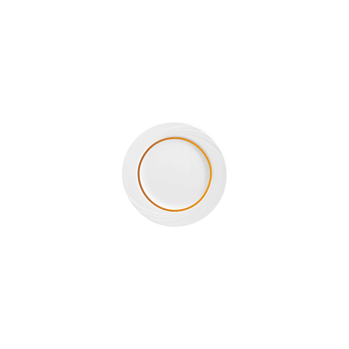 SH9180016/62990 Donna Senior Decor Round Flat Rim Plate with Orange Narrow Band 160mm Tomkin Australia Hospitality Supplies
