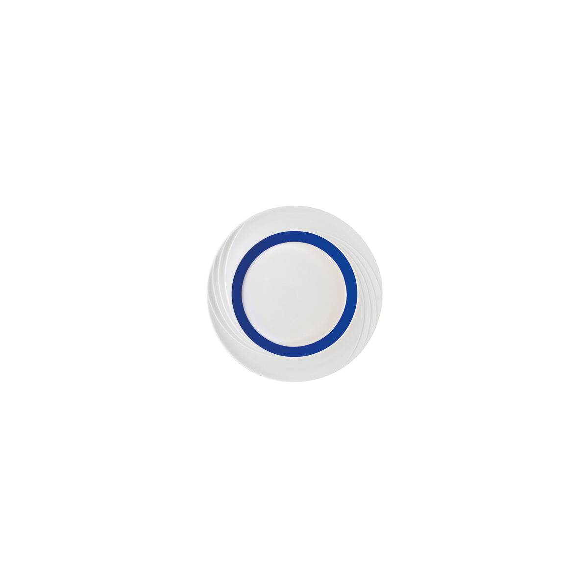SH9180016/62971 Donna Senior Decor Round Flat Rim Plate with Dark Blue Wide Band 160mm Tomkin Australia Hospitality Supplies