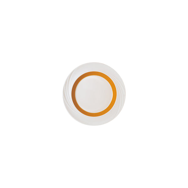 Schonwald Donna Senior Decor Round Flat Rim Plate with Orange Wide Band ...