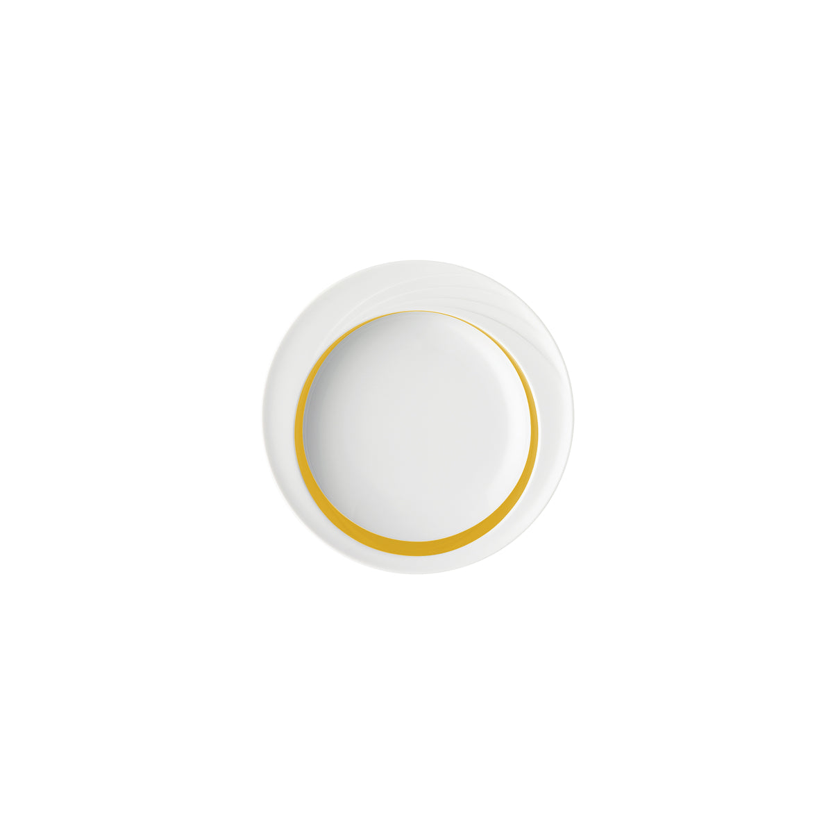 SH9181822/62981 Donna Senior Decor Round Comfort Coupe Plate with Yellow Wide Band 230mm Tomkin Australia Hospitality Supplies