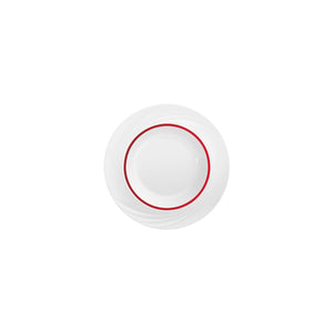 Donna Senior Decor Round Deep Plate with Red Narrow Band 230mm
