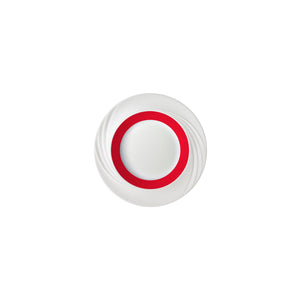 Donna Senior Decor Round Deep Plate with Red Wide Band 230mm