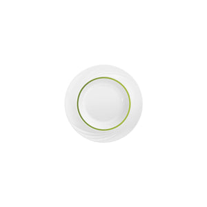 Donna Senior Decor Round Deep Plate with Light Green Narrow Band 230mm