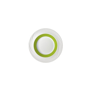 Donna Senior Decor Round Deep Plate with Light Green Wide Band 230mm