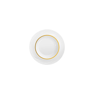 Donna Senior Decor Round Deep Plate with Yellow Narrow Band 230mm