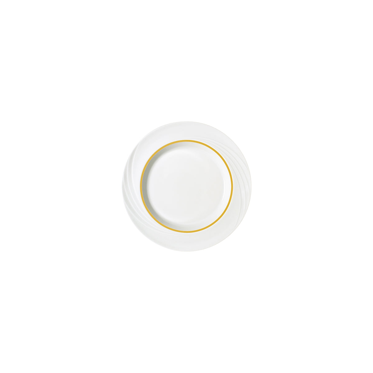 SH9181824/62980 Donna Senior Decor Round Flat Rim Plate with Yellow Narrow Band 240mm Tomkin Australia Hospitality Supplies