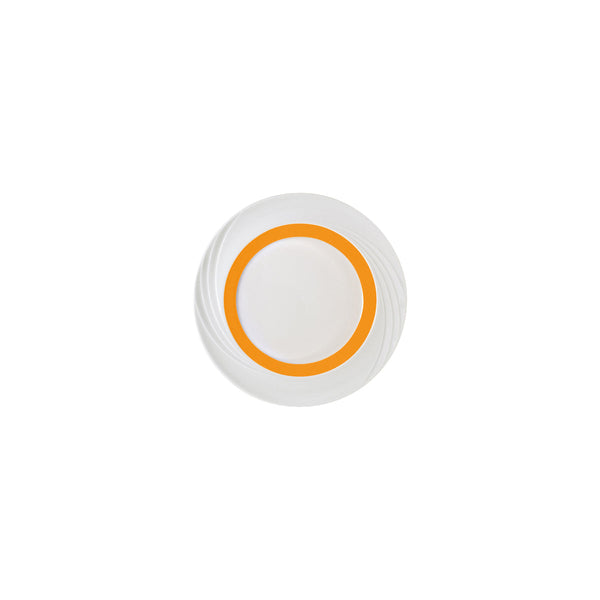 Schonwald Donna Senior Decor Round Flat Rim Plate with Orange Wide Band ...