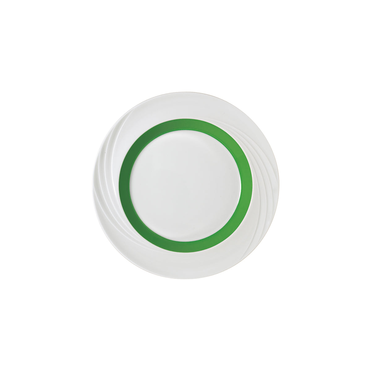 SH9181826/62951 Donna Senior Decor Round Flat Rim Plate with Dark Green Wide Band 257mm Tomkin Australia Hospitality Supplies