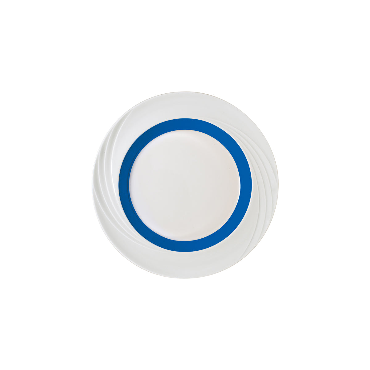 SH9181826/62961 Donna Senior Decor Round Flat Rim Plate with Medium Blue Wide Band 257mm Tomkin Australia Hospitality Supplies