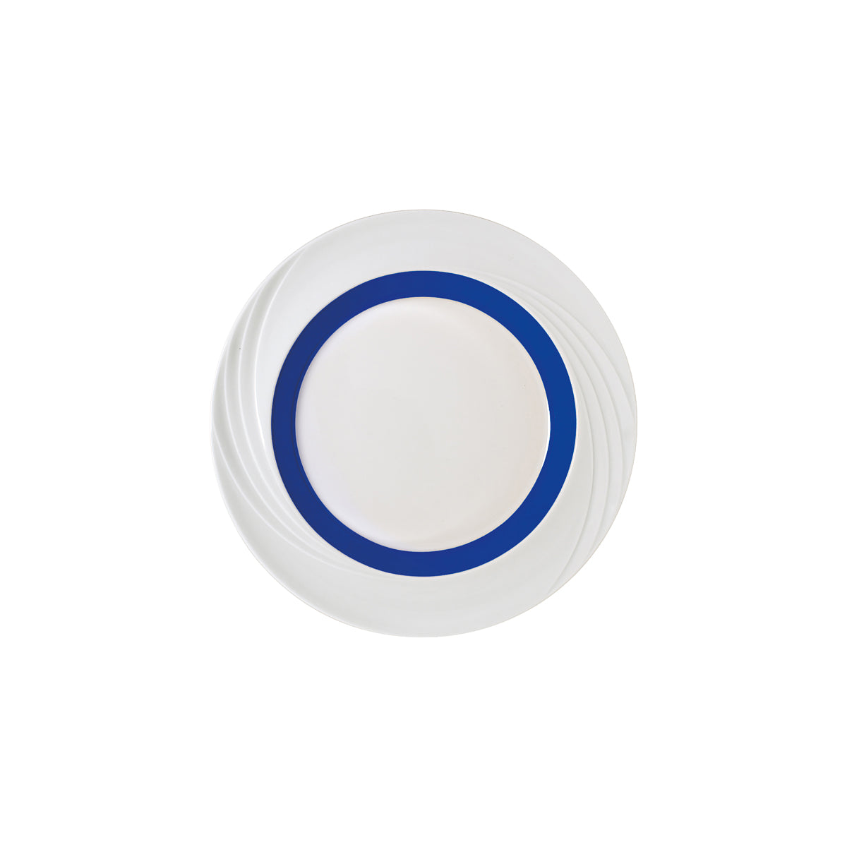 SH9181826/62971 Donna Senior Decor Round Flat Rim Plate with Dark Blue Wide Band 257mm Tomkin Australia Hospitality Supplies