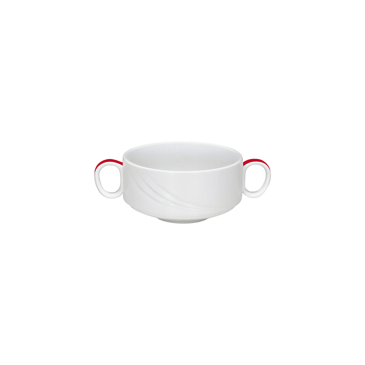 SH9182740/62931 Donna Senior Decor Stackable Soup Cup with 2 Handles with Red Band 108x66mm / 480ml Tomkin Australia Hospitality Supplies