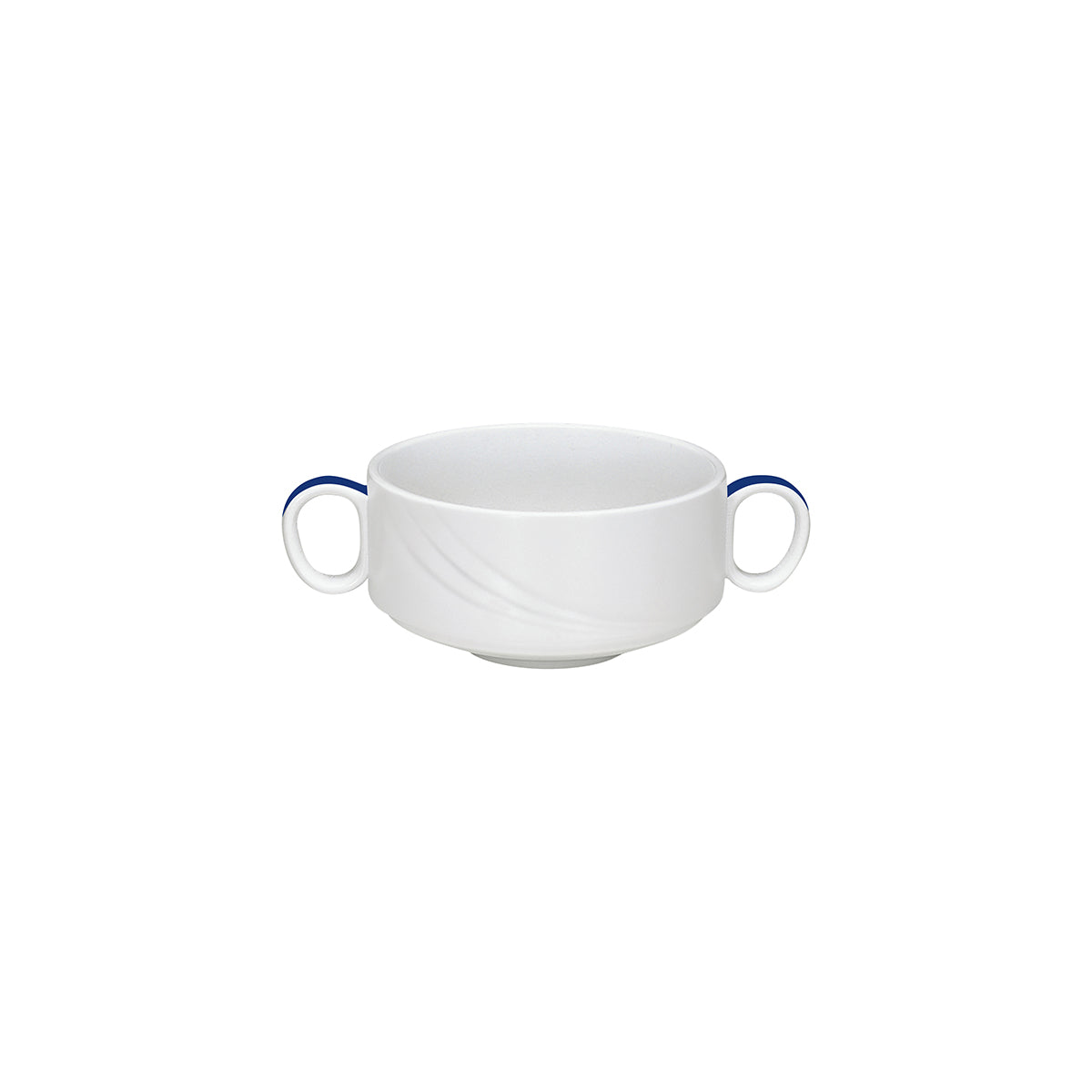 SH9182740/62971 Donna Senior Decor Stackable Soup Cup with 2 Handles with Dark Blue Band 108x66mm / 480ml Tomkin Australia Hospitality Supplies