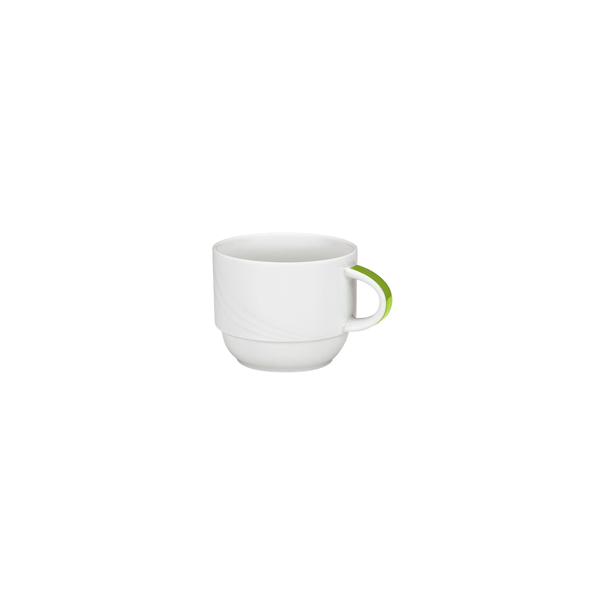 SH9185119/62941 Donna Senior Decor Stackable Cup with Light Green Band 180ml Tomkin Australia Hospitality Supplies