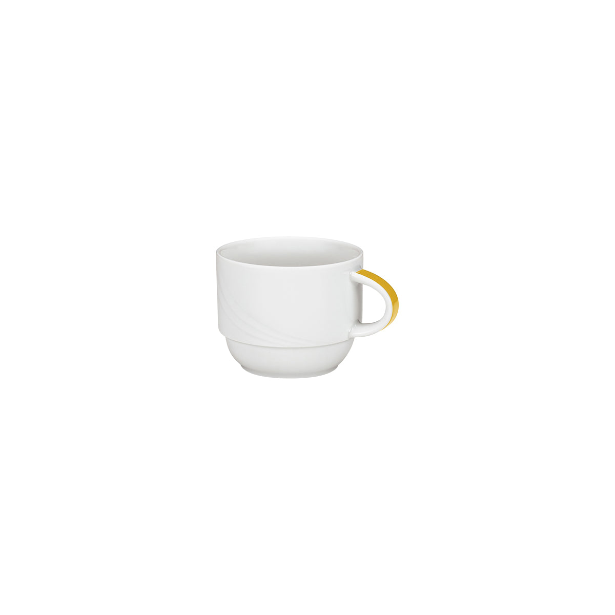SH9185119/62981 Donna Senior Decor Stackable Cup with Yellow Band 180ml Tomkin Australia Hospitality Supplies