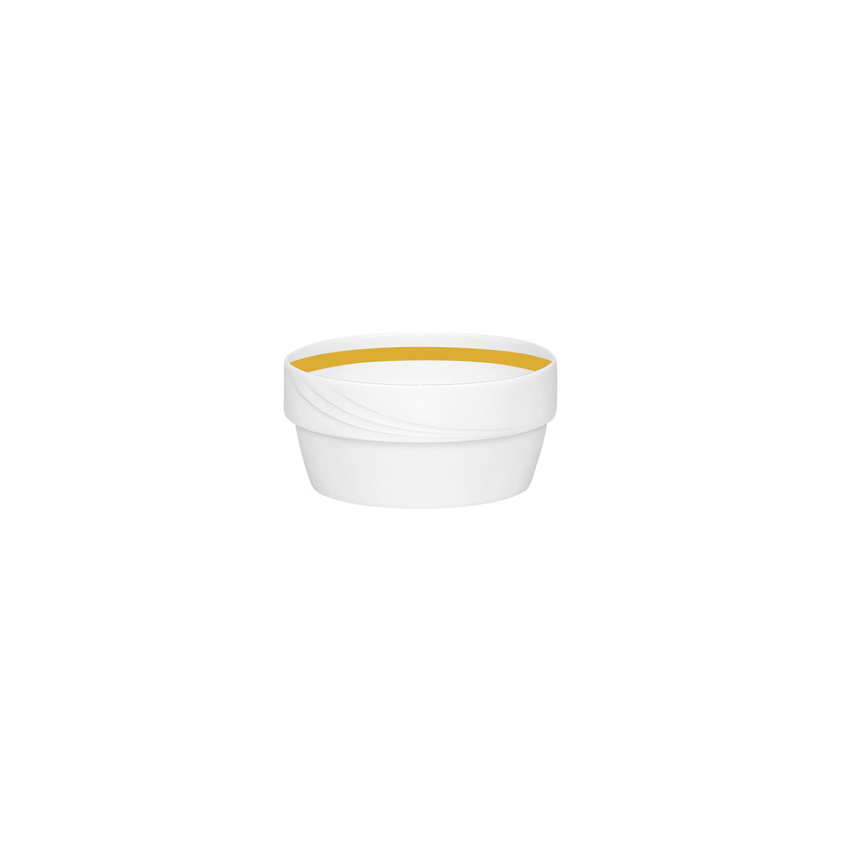 SH9185745/62981 Donna Senior Decor Stackable Round Soup Bowl with Yellow Band 125x59mm / 470ml Tomkin Australia Hospitality Supplies