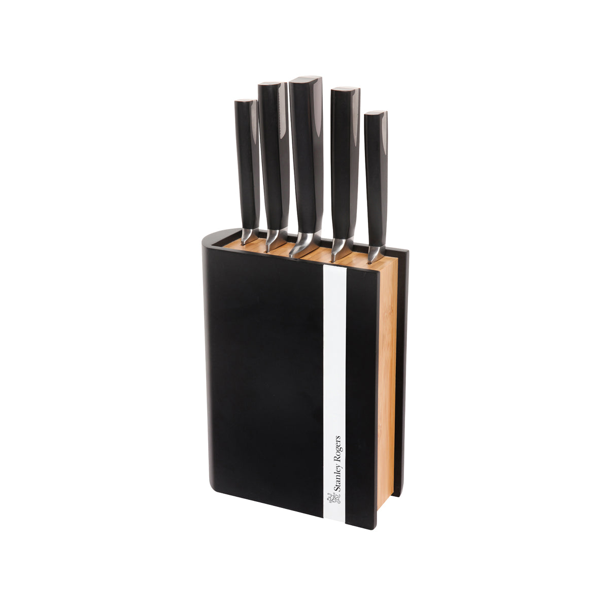 SR41373 Stanley Rogers Encased Bamboo 6pc Knife Block Set Tomkin Australia Hospitality Supplies