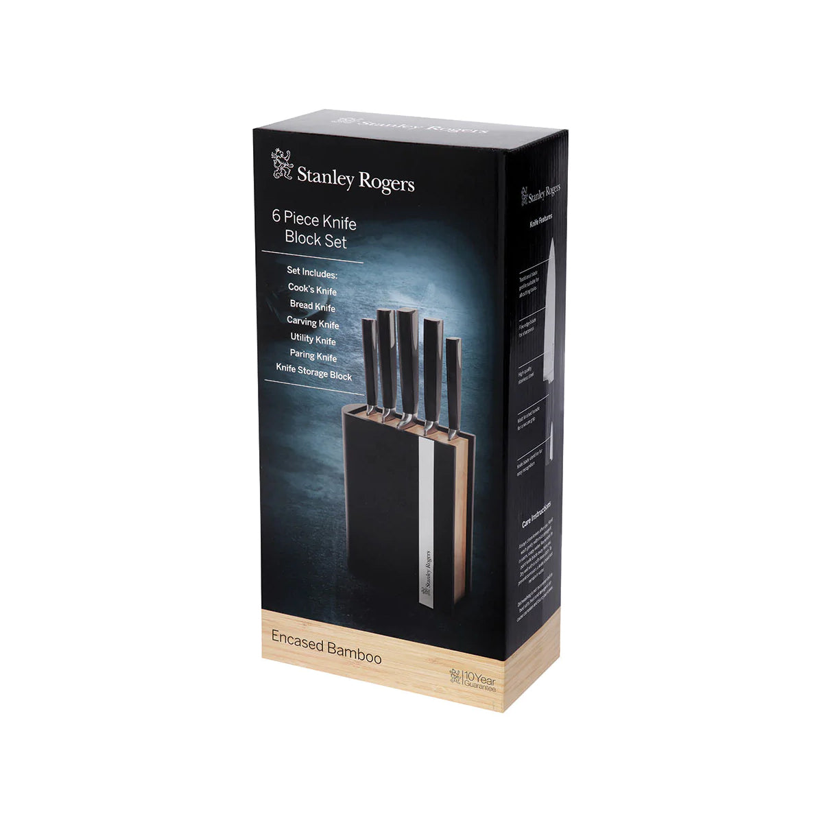 Encased Bamboo 6pc Knife Block Set