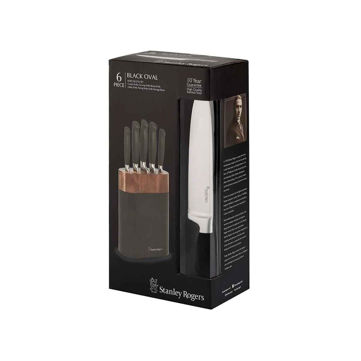 Black Oval 6pc Knife Block Set