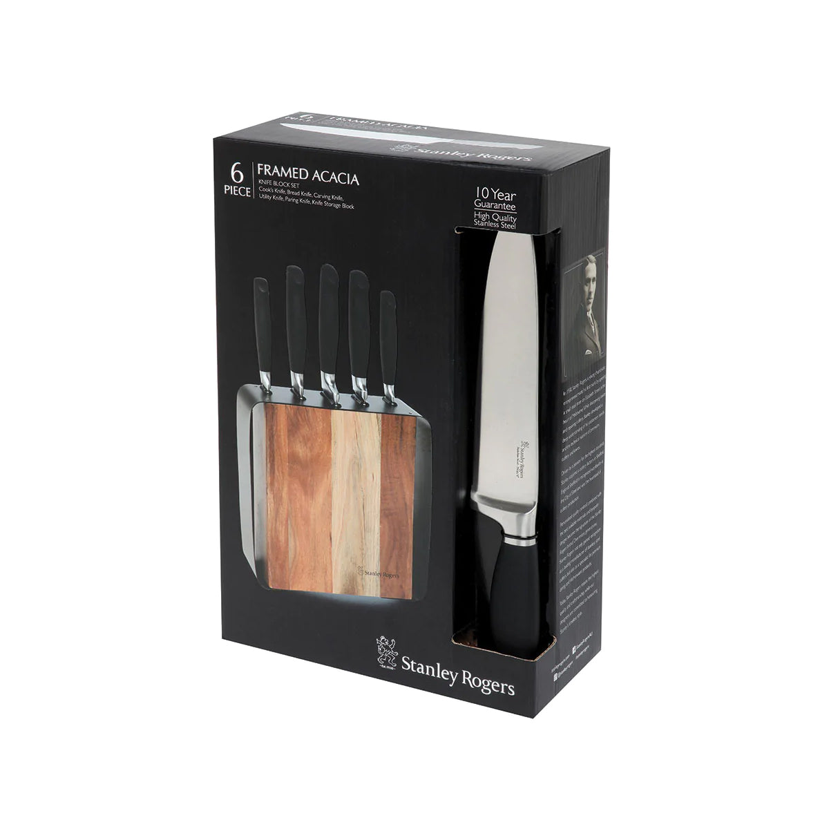 Framed Acacia 6pc Knife Block Set