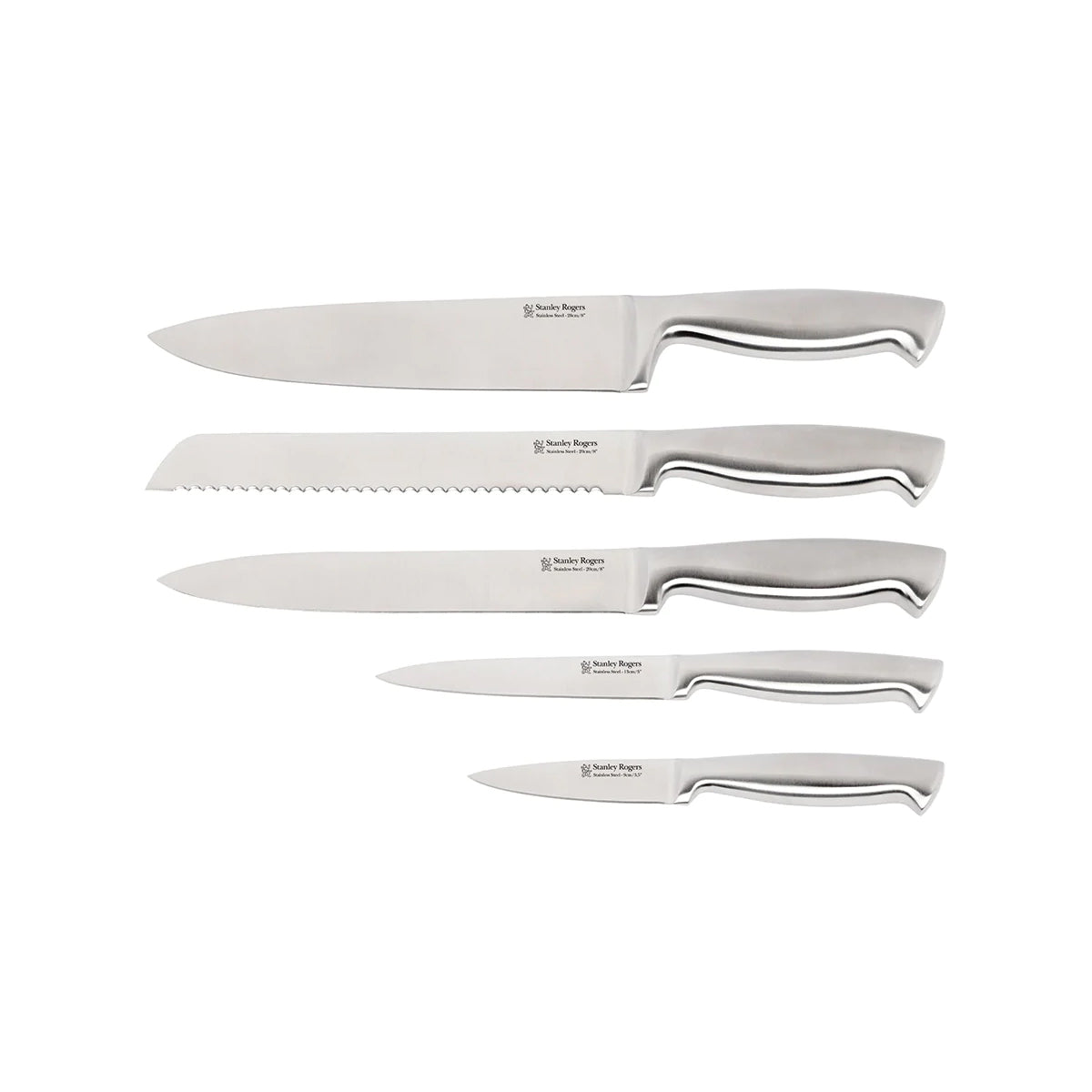 Beautiful 6 Piece Stainless Steel Knife Set in Black Champagne